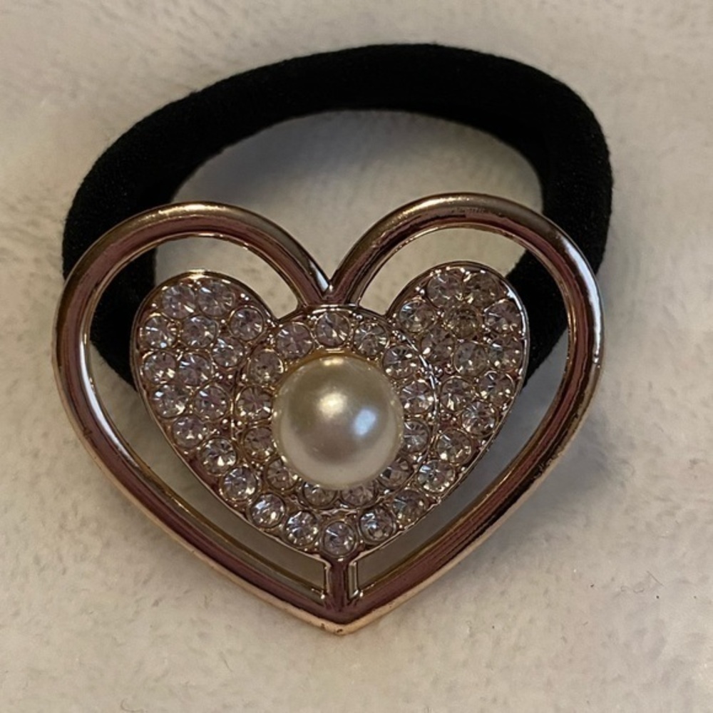 Pearl And Rhinestone Elastic Hair Tie